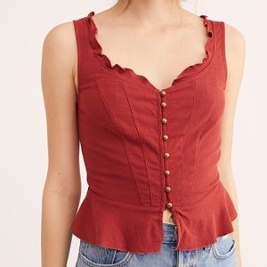 NWT Free People Garnet Jolie Cami Button-up Top